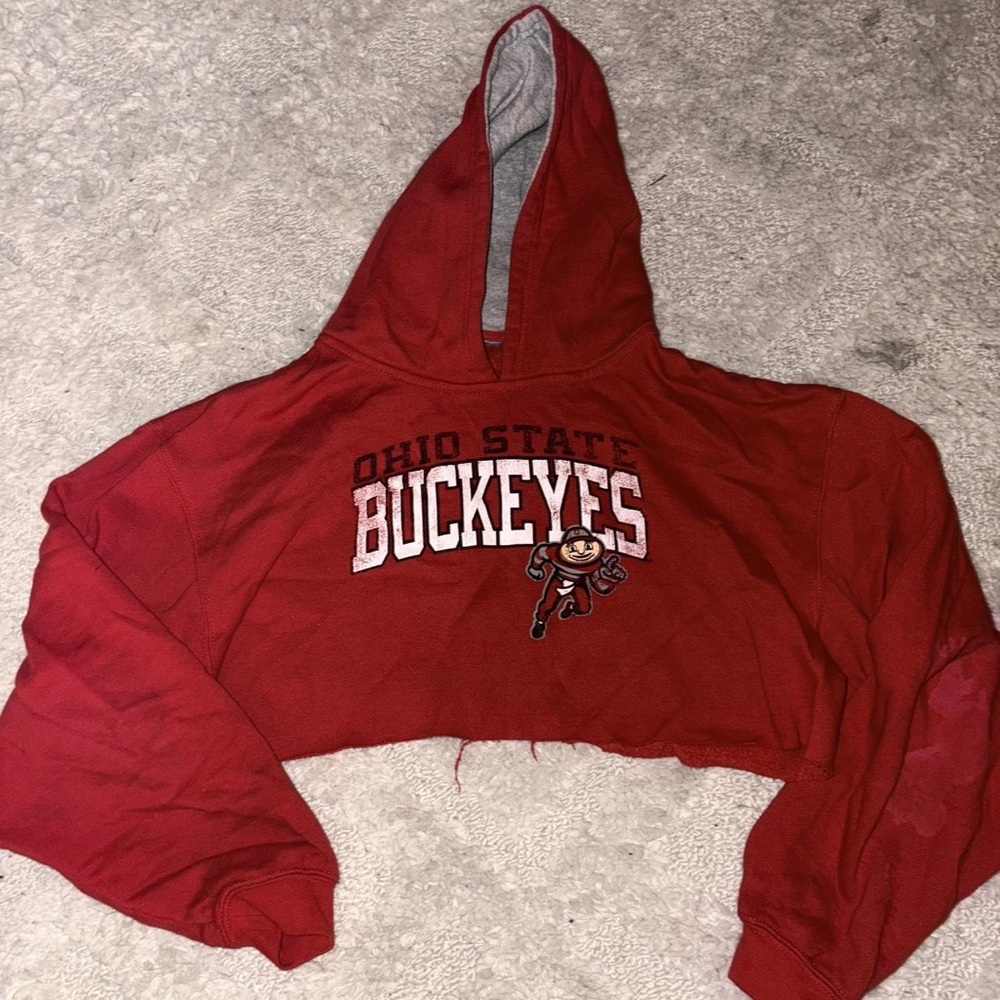 Ohio State Buckeyes Red Cropped Hoodie